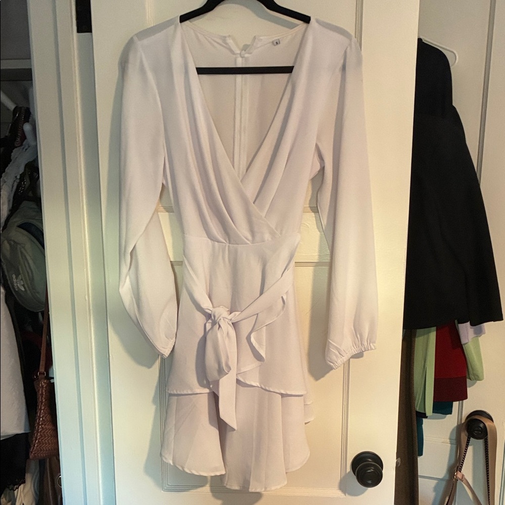 Elegant White Wrap Dress